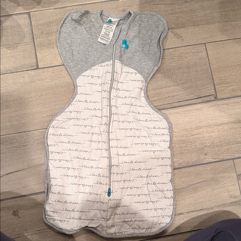 Love to Dream Gray and White Sleep Sack